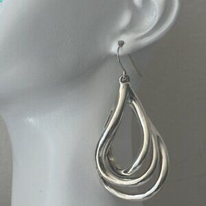 E&L Israel Sterling Silver Electroform Jungle  Earrings 3” long